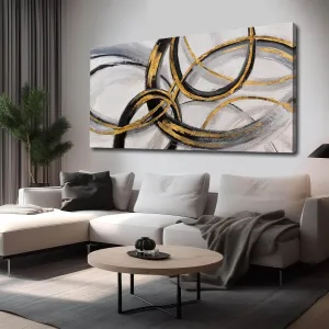 SOUGUAN Black Art Modern Art Picture for Bedroom Gray Abstract Oil Painting Home Decorations for Living Room Dining Room Office 24"x48"