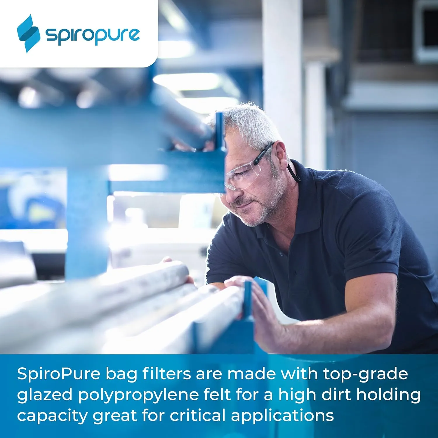 SpiroPure Size #2 Liquid Filter Bag 10 Micron, Polypropylene Felt, Polypropylene Ring (Case of 40)