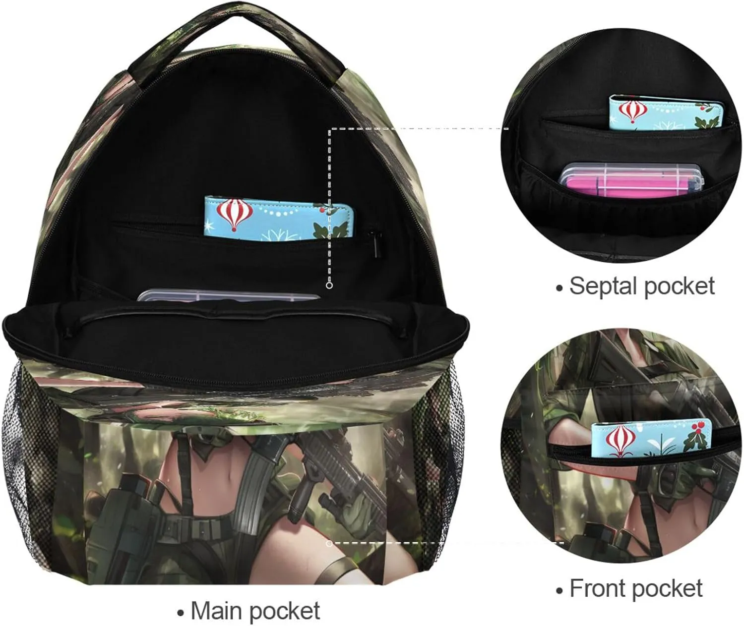 Sport Backpack for Men and Women Fashion Diaper Bag Backpack with Chest Strap for College Work Army Camouflage