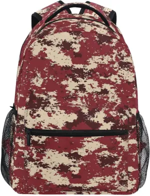 Sport Backpack for Men and Women Waterproof School Bag with Chest Strap Gift Men & Women Camouflage Burgundy
