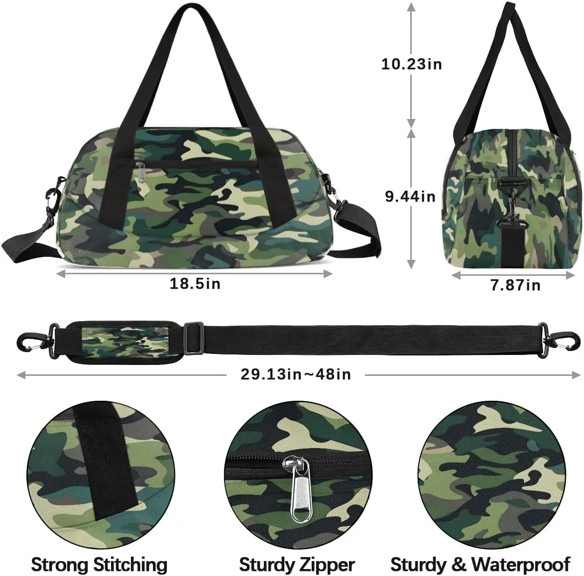 Sport Duffel Bag Camouflage Color Kids Gym Bag Weekender Overnight Bags for Boys Girls Teens Carry On Workout Travel Bag