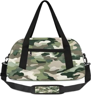 Sport Duffel Bag Camouflage Themed Kids Gym Bag Weekender Overnight Bags for Boys Girls Teens Carry On Workout Travel Bag