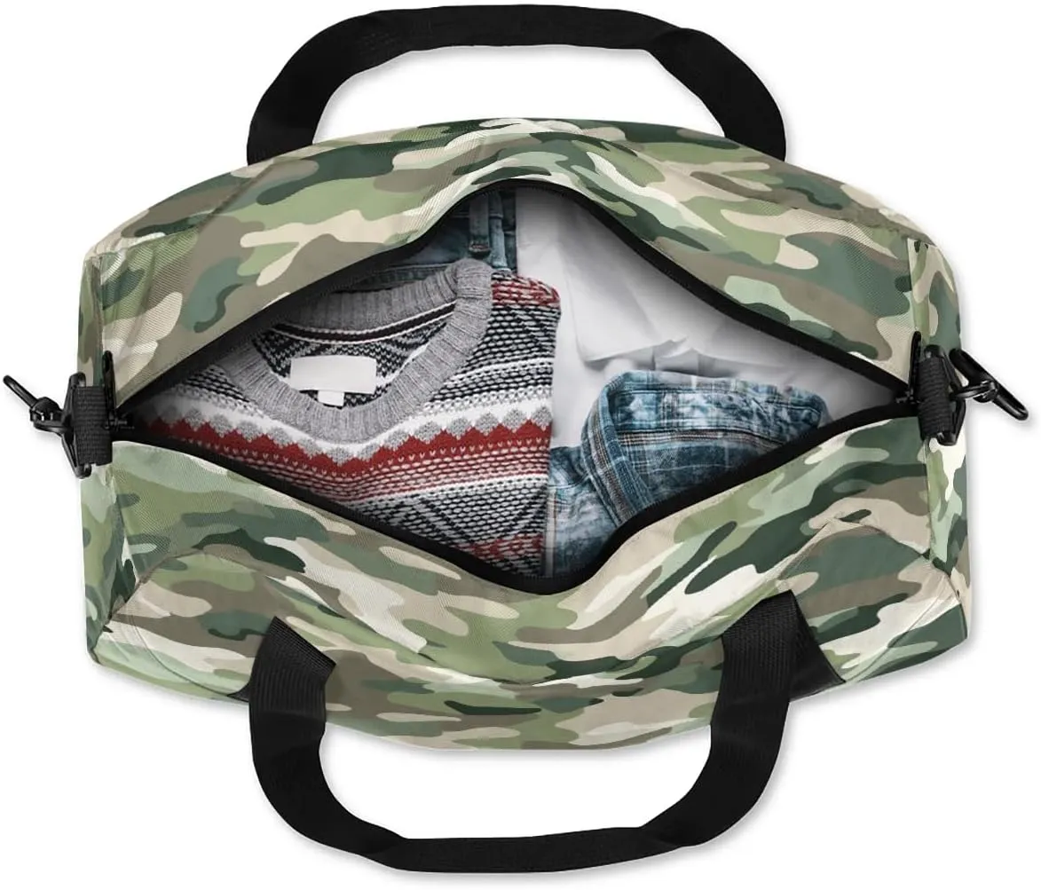 Sport Duffel Bag Camouflage Themed Kids Gym Bag Weekender Overnight Bags for Boys Girls Teens Carry On Workout Travel Bag