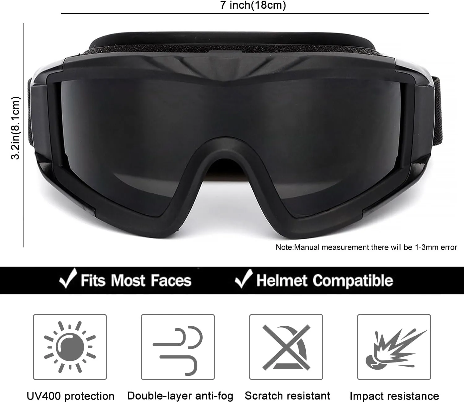 SPOSUNE Airsoft Goggles Anti Fog Army Tactical Goggles with 3 Interchangeable Lens UV400 Protection Airsoft Desert Goggles