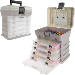 Storage Tool Box Organizer - Utility Box with 4 Drawers and 19 Compartments for Camping Supplies and Fishing Tackle by Wakeman Outdoors (Green)