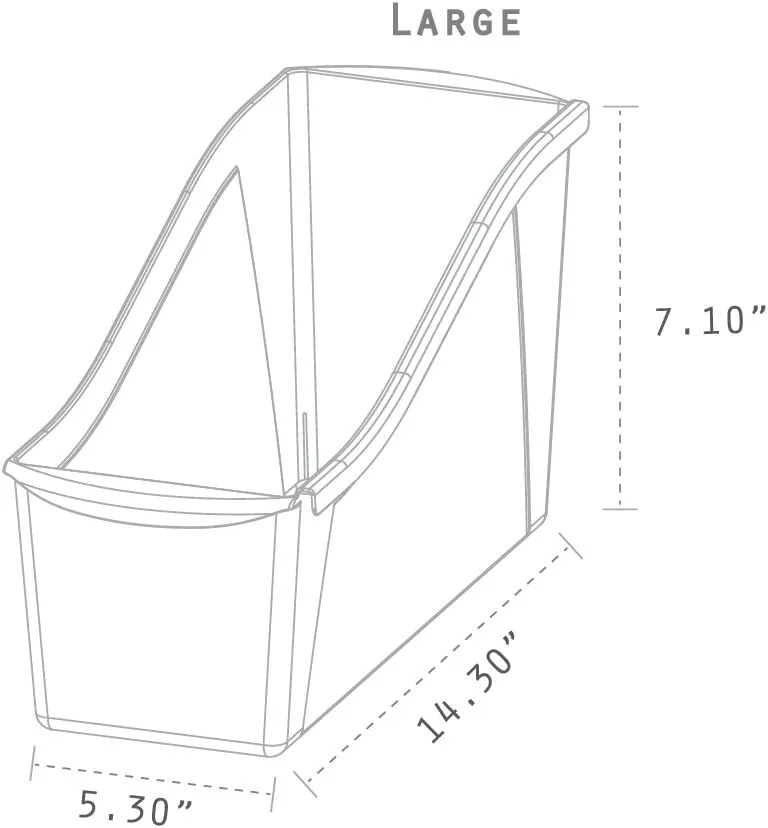 Storex Large Book Bin, Interlocking Plastic Organizer for Home, Office and Classroom, Black, 6-Pack (70109C06C)