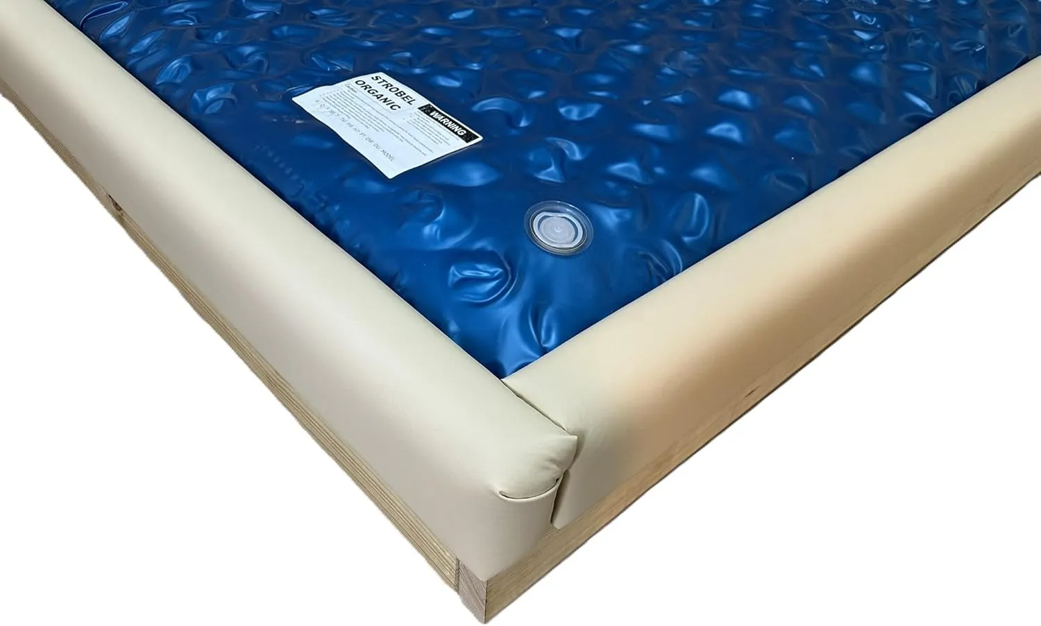 Strobel Organic 3-Piece Jumbo 4.5-in Front Padded Waterbed Rail Cap Faux Leather, Black, Queen