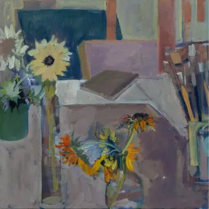 Studio Winter 1 c-lb153 by Lila Bacon Floral Painting on Canvas