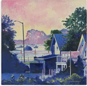 Stupell Industries Gloucester Houses at Twilight Canvas Wall Art Design by Greg Gorham, 17 x 17