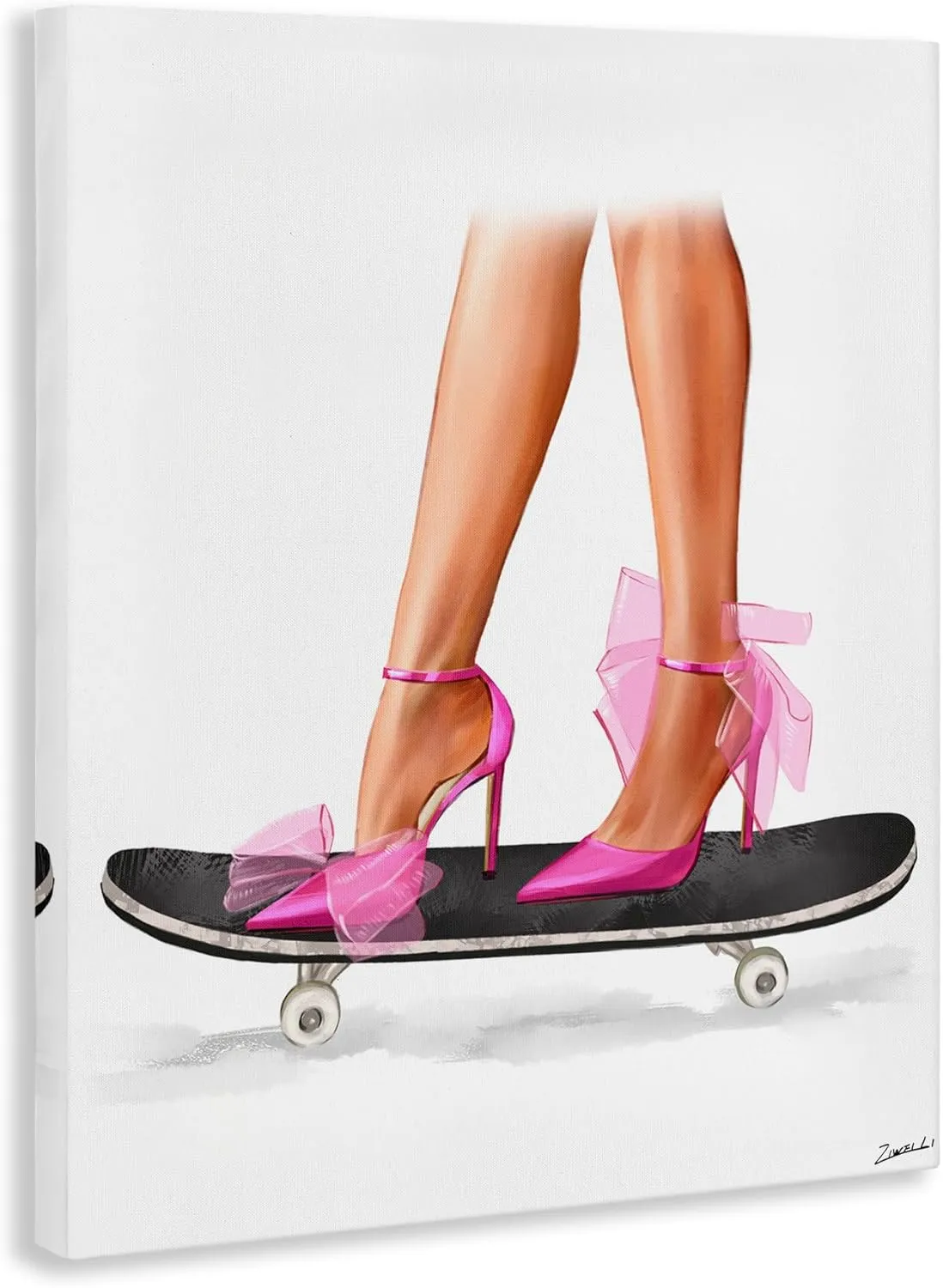 Stupell Industries Pink Heels on Skateboard Canvas Wall Art Design by Ziwei Li, 16 x 20