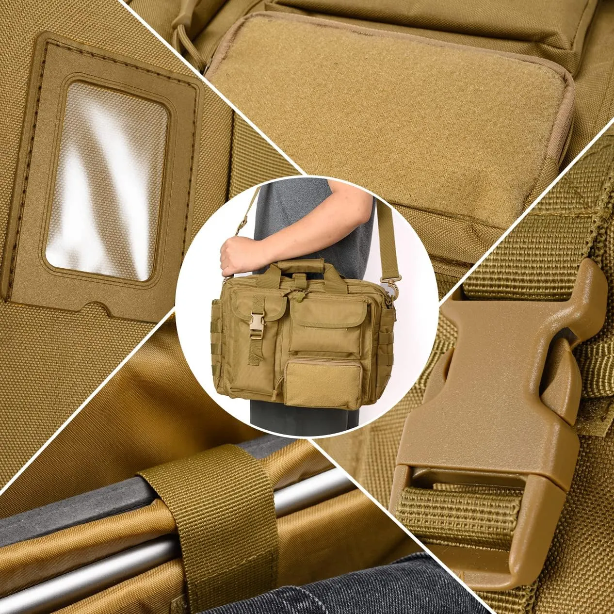 Stypos Tactical Messenger Bag, 15.6/17.3 Inch Tactical Briefcase for Man Military Laptop Bag Messenger Shoulder Bags