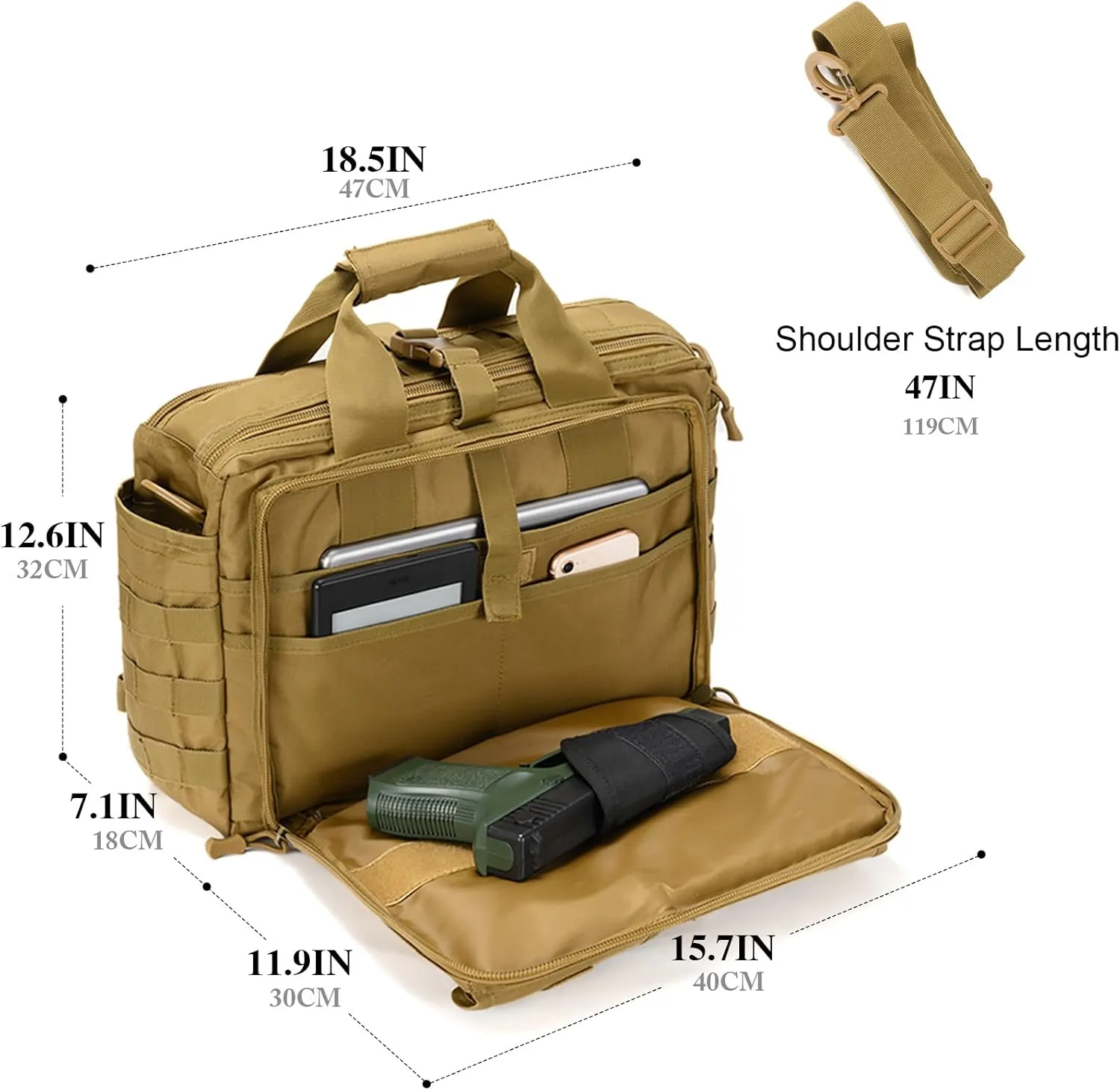 Stypos Tactical Messenger Bag, 15.6/17.3 Inch Tactical Briefcase for Man Military Laptop Bag Messenger Shoulder Bags