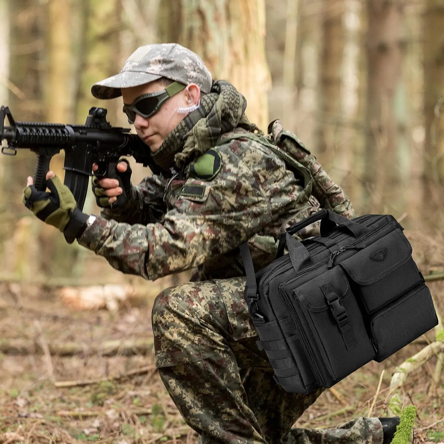 Stypos Tactical Messenger Bag, 15.6/17.3 Inch Tactical Briefcase for Man Military Laptop Bag Messenger Shoulder Bags