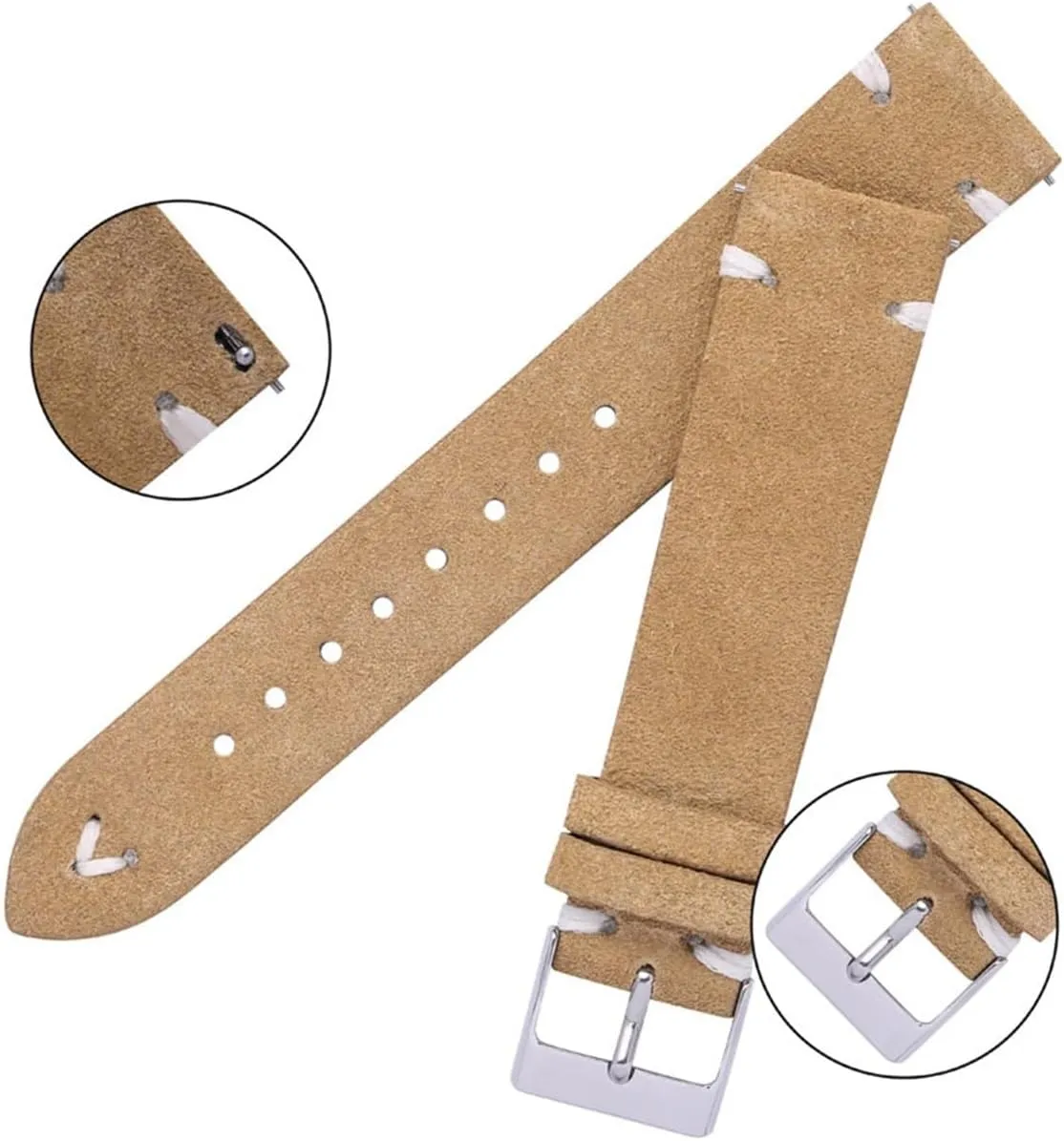 Suede Watch Bands Straps Handmade for Men Women Leather Watch Strap Suede Brown 7 Colors Quick Release Watch Wristband