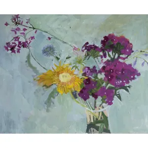 Summer Phlox c-lb303 by Lila Bacon Floral Painting on Canvas