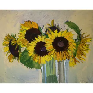 Sunflowers c-lb234 by Lila Bacon Floral Painting on Canvas