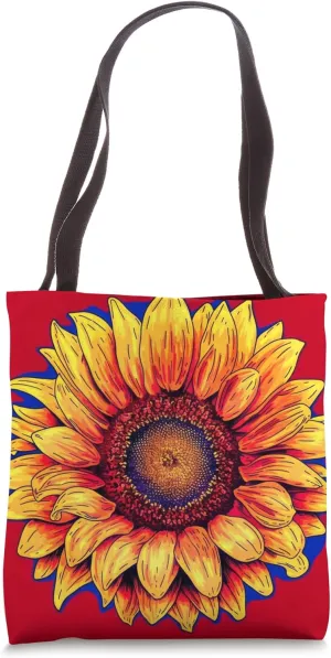 Sunlit Heritage, Wildflower, Pop Art Sunflower themed Tote Bag
