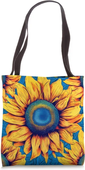 Sunlit Heritage, Wildflower, Pop Art Sunflower themed Tote Bag