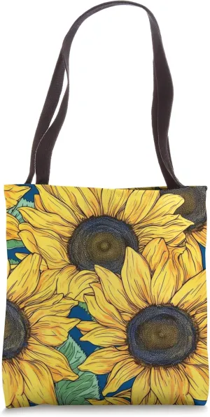 Sunlit Heritage, Wildflower, Pop Art Sunflower themed Tote Bag