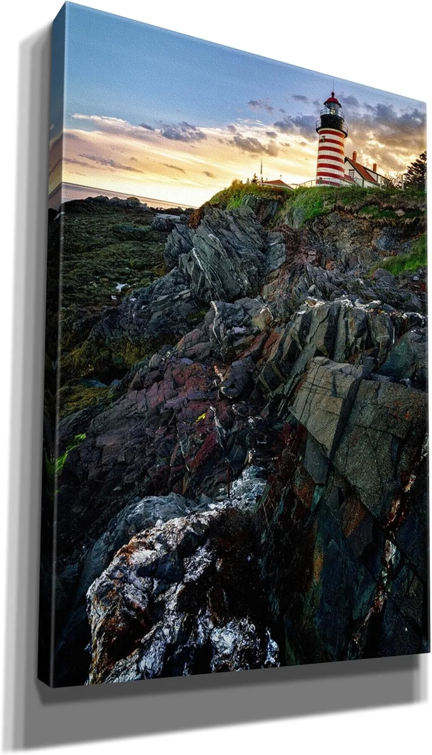 'Sunset At West Quoddy Head Light' by Rick Berk Canvas Wall Art, 18" x 26"