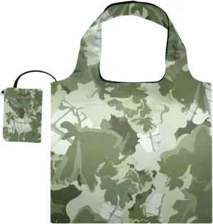 susiyo Forest Camouflage Foldable Reusable Grocery Shopping Tote Bag Heavy Duty Eco-friendly Travel Recycle Shoulder Bag Folding to fits in Pocket for Women Men