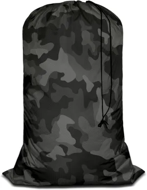 Swono Camouflage Pattern Extra Large Huge Heavy Duty Polyester Laundry Storage Bag with Drawstring, Modern Military Camo Jungle Woodland Machine Washable