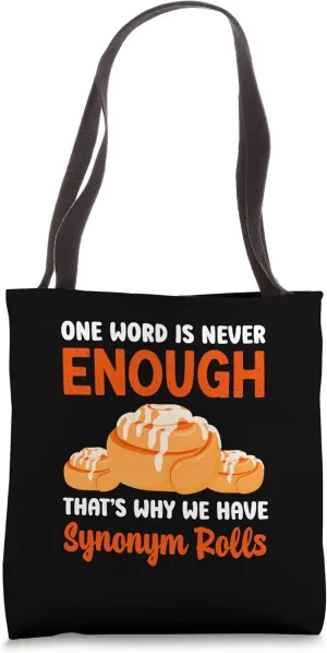 Synonym Rolls Grammar Cinnamon Roll Bread English Teacher Tote Bag
