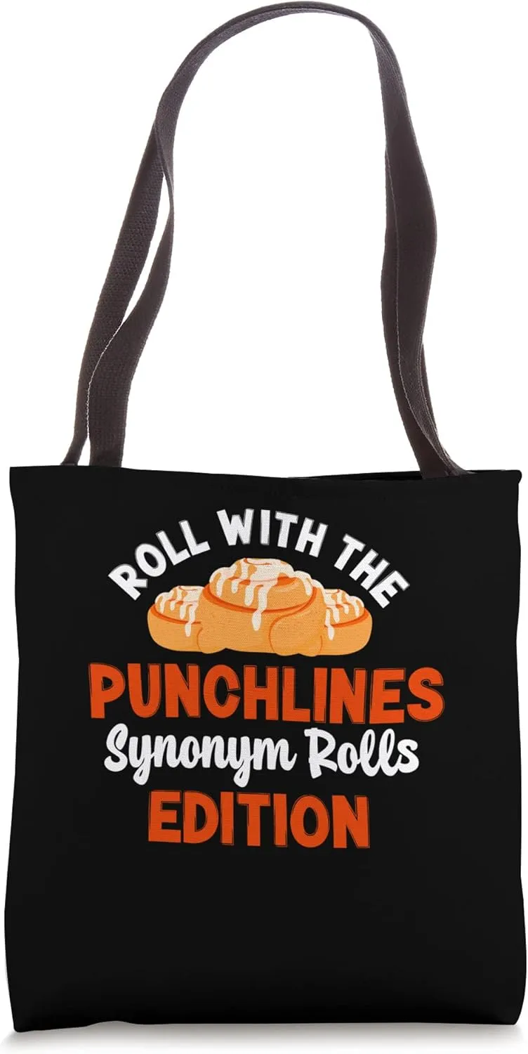 Synonym Rolls Grammar Cinnamon Roll Bread English Teacher Tote Bag