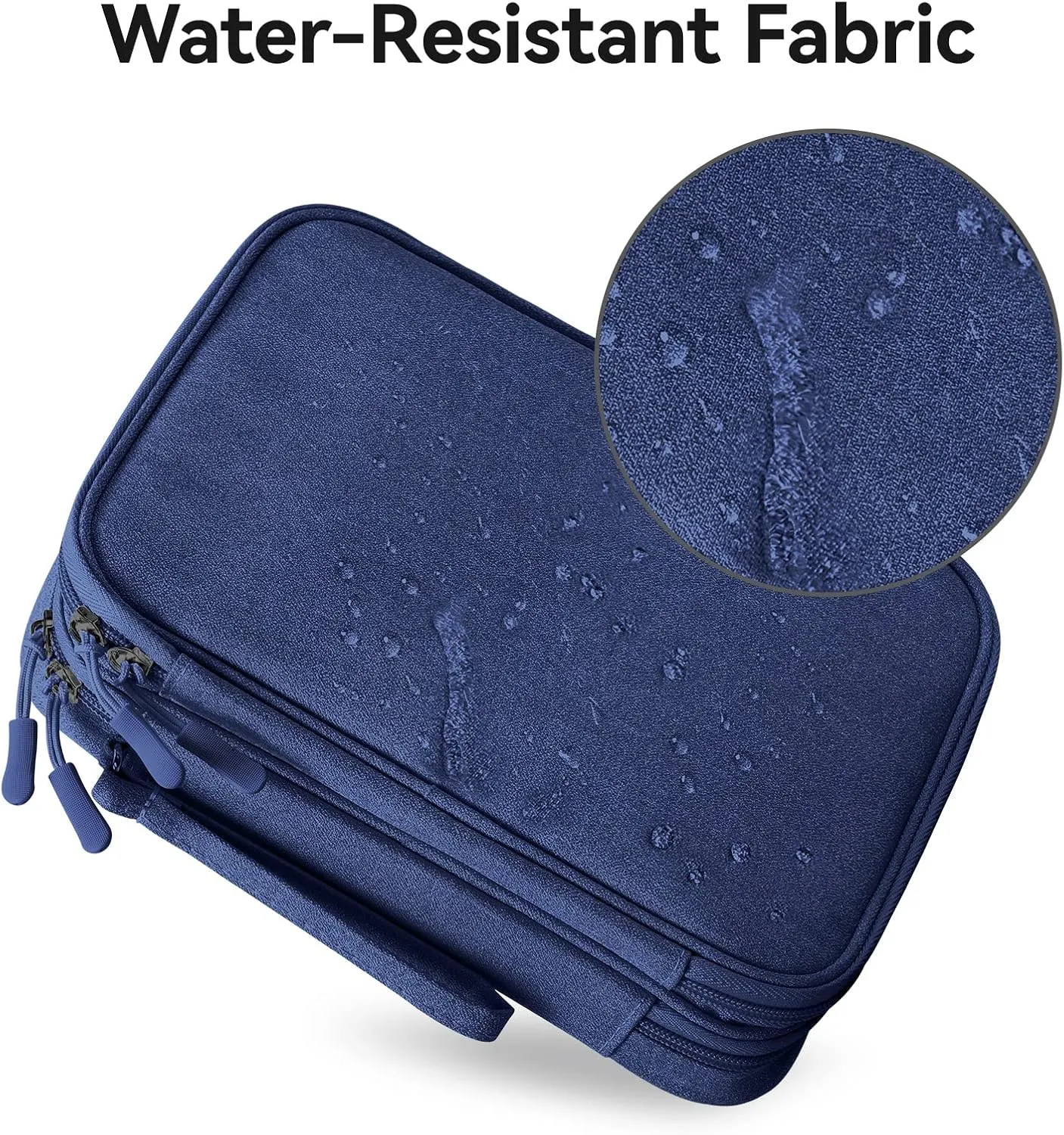 Tablet Accessories Case Bag, Travel Organizer Pouch for 7.9 Inch Tablet, Electronics Tech, Charge & Cords, Cables, 2 Layers (Large, Blue)
