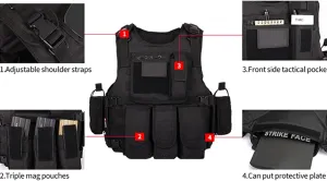 Tactical Airsoft Vest Outdoors CS Game Vest Adjustable Adult Suitable for Train