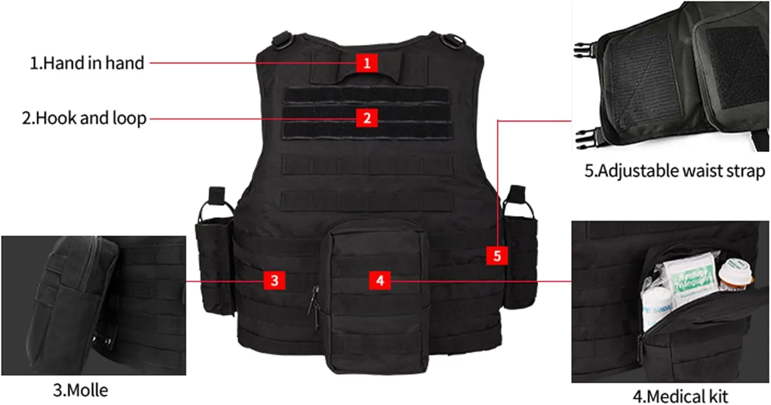 Tactical Airsoft Vest Outdoors CS Game Vest Adjustable Adult Suitable for Train