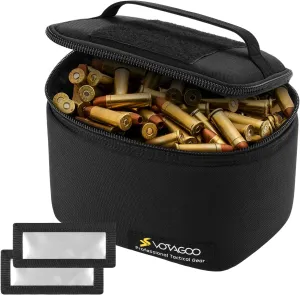 Tactical Ammo Bag, Detachable Inner Space Ammunition Carrier Pouch with ID Patches Ammos Transportation Bag for Pistol Rifle and Shotgun Range
