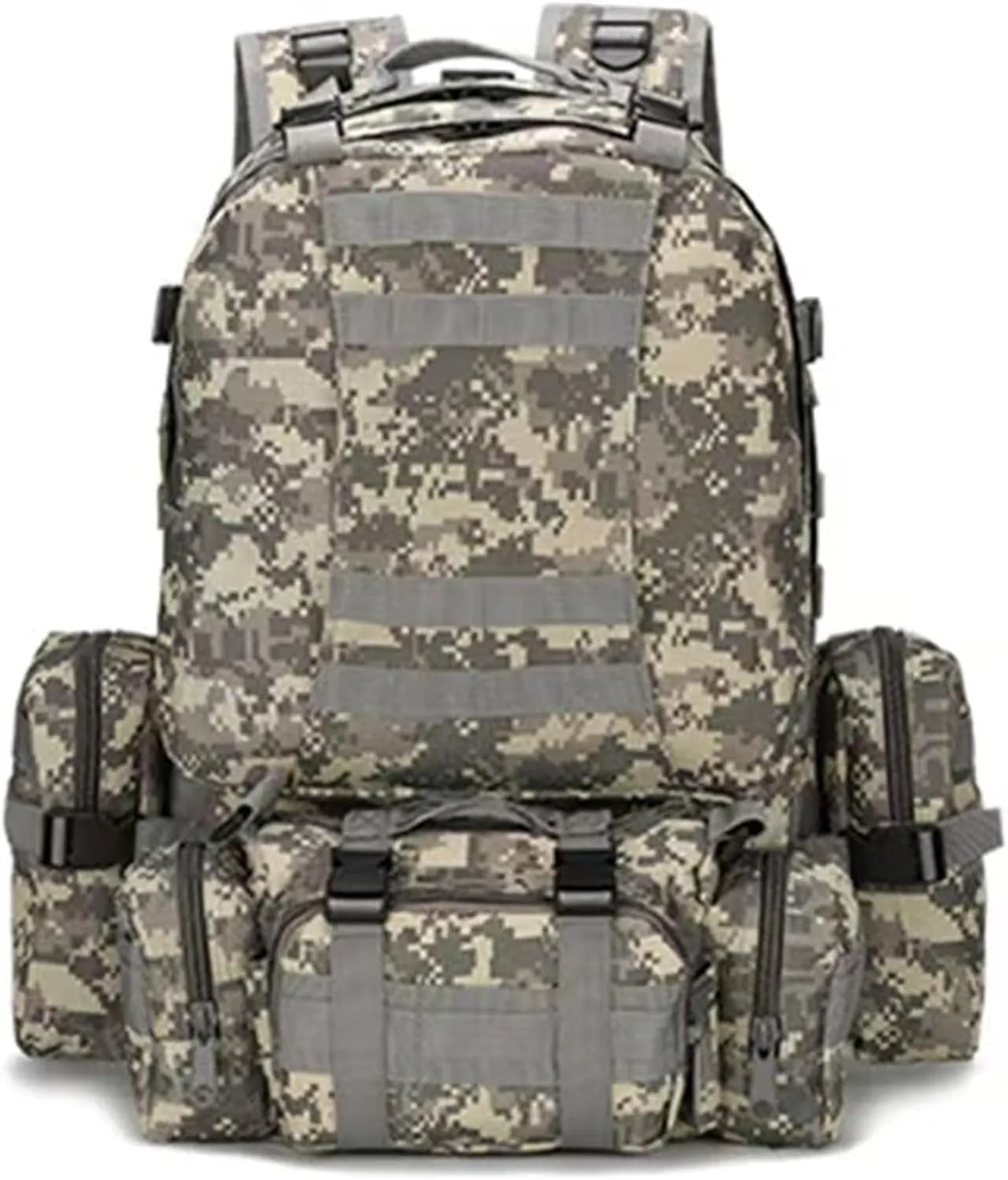 Tactical Backpack 50L, Molle Daypack Men, 4 in 1 Military Bag, Outdoor Sport Hiking Climbing Army Camping Bags