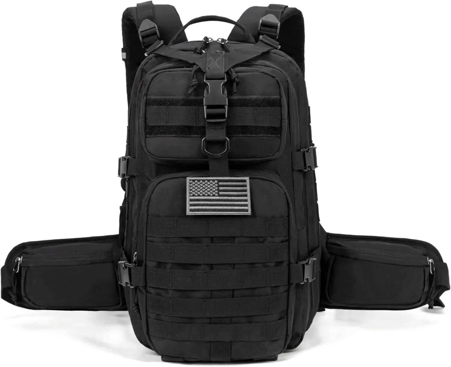 Tactical backpack, assault bag, hydration backpack, men's military enthusiast camping backpack, 3-day bag(Black)