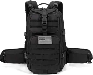 Tactical backpack, assault bag, hydration backpack, men's military enthusiast camping backpack, 3-day bag(Black)