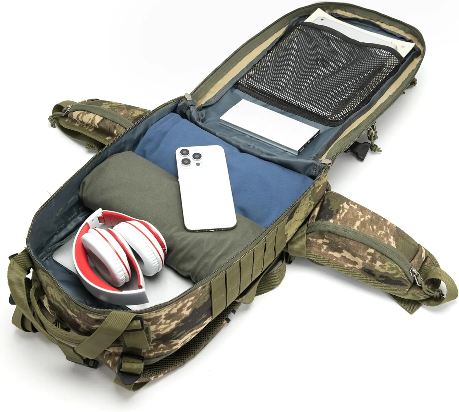 Tactical backpack, assault bag, hydration backpack, men's military enthusiast camping backpack, 3-day bag(Camouflage)