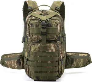 Tactical backpack, assault bag, hydration backpack, men's military enthusiast camping backpack, 3-day bag(Camouflage)