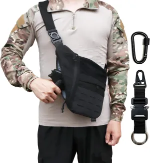 Tactical Crossbody Sling Bag for Men, Conceal Carry Gun Bag CCW Shoulder Chest Pack Valcen Personal Pocket Women