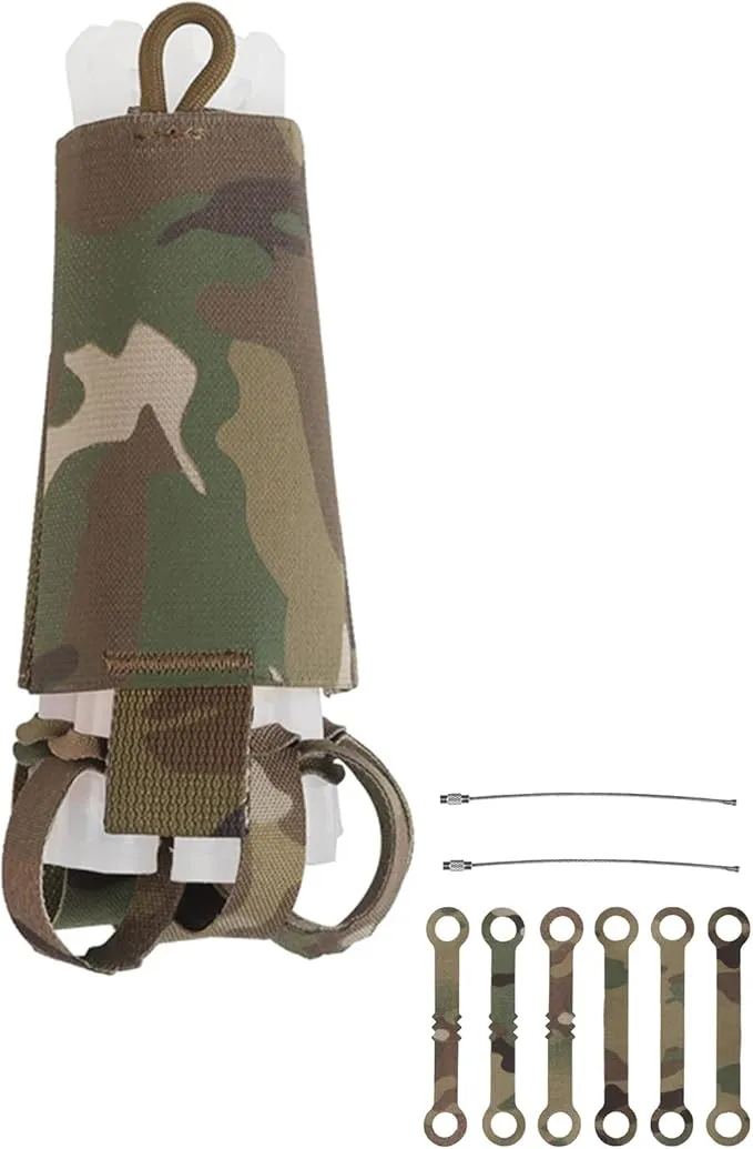 Tactical Glow Stick Organizer Pouch - Chemlight Holder for 6 Glow Sticks - Chem Light Holders for Molle Tactical Vest, Ideal for Camping, Fishing, and Hunting
