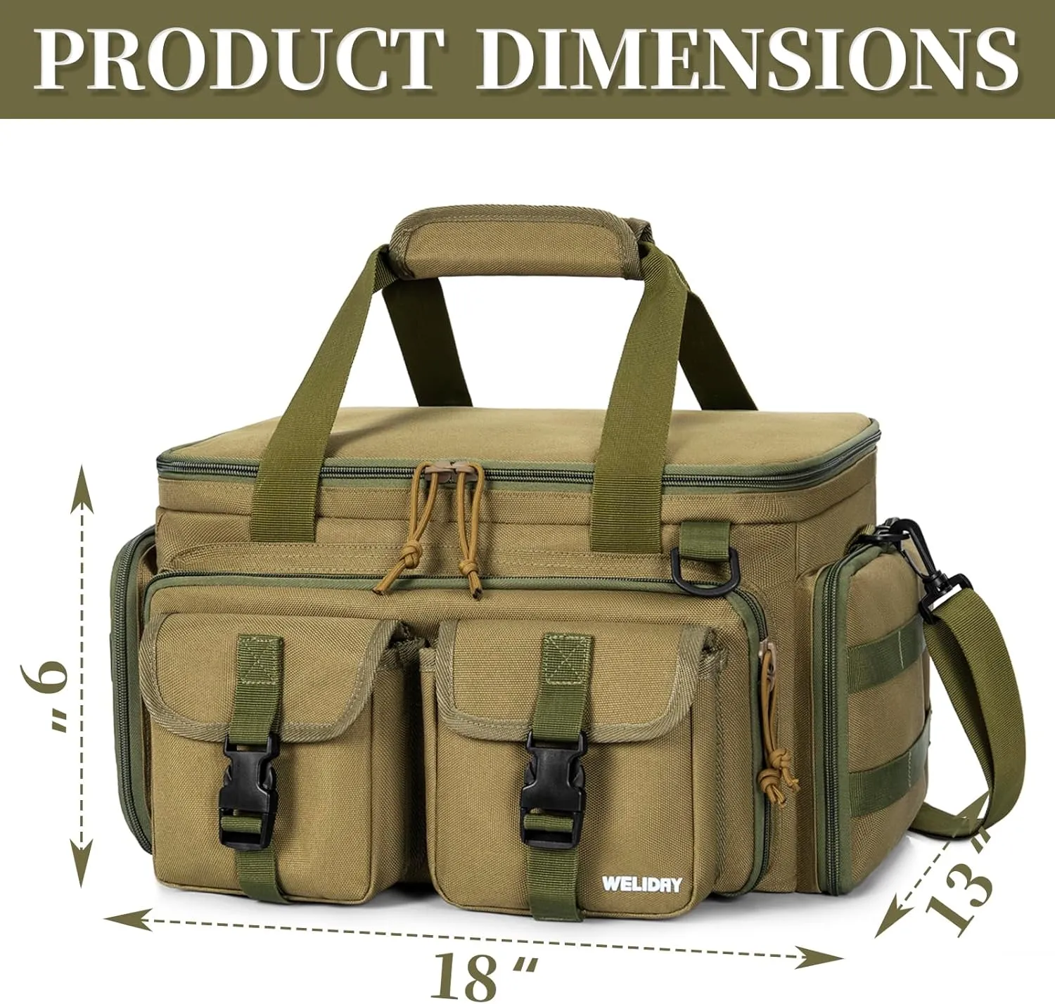 Tactical Gun Range Bag for 4 Handguns, Pistol Shooting Range Bag with 6 Magazine Slots and Multi-Pockets, Lockable Outdoor Hunting and Shooting Range Case