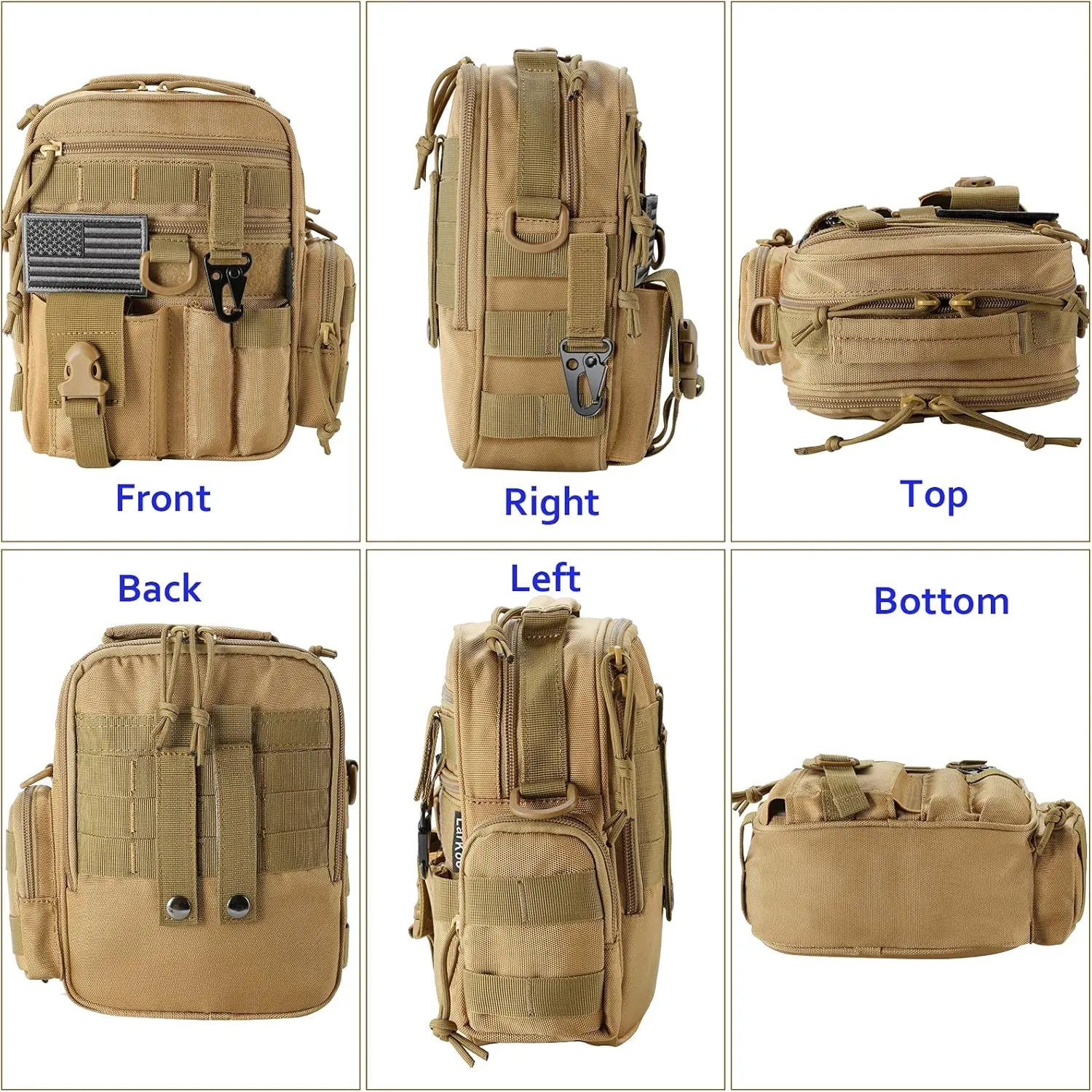 Tactical Handgun Shoulder Strap Messenger Bag Gun Ammo Holster Concealed Carry Pistol Pouch Padded Military Fanny Pack Range Bag for Shooting Hunting