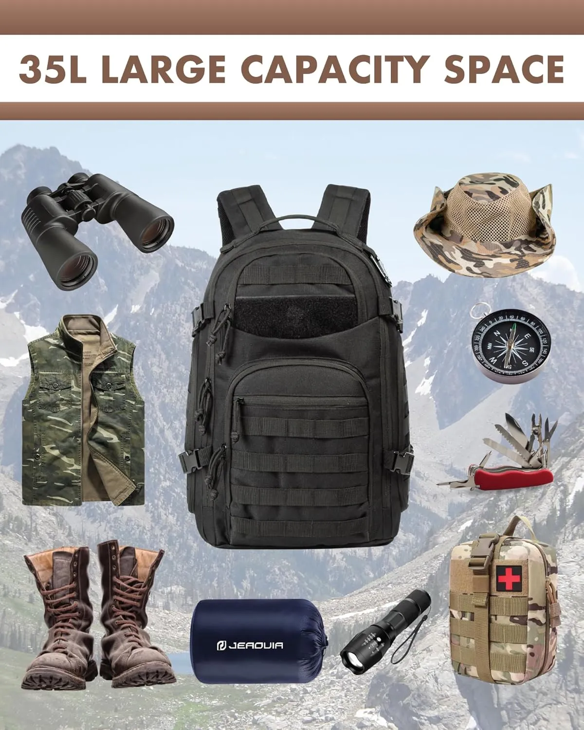 Tactical Laptop Backpack Military Backpack for Men Black Tactical Bag Backpack