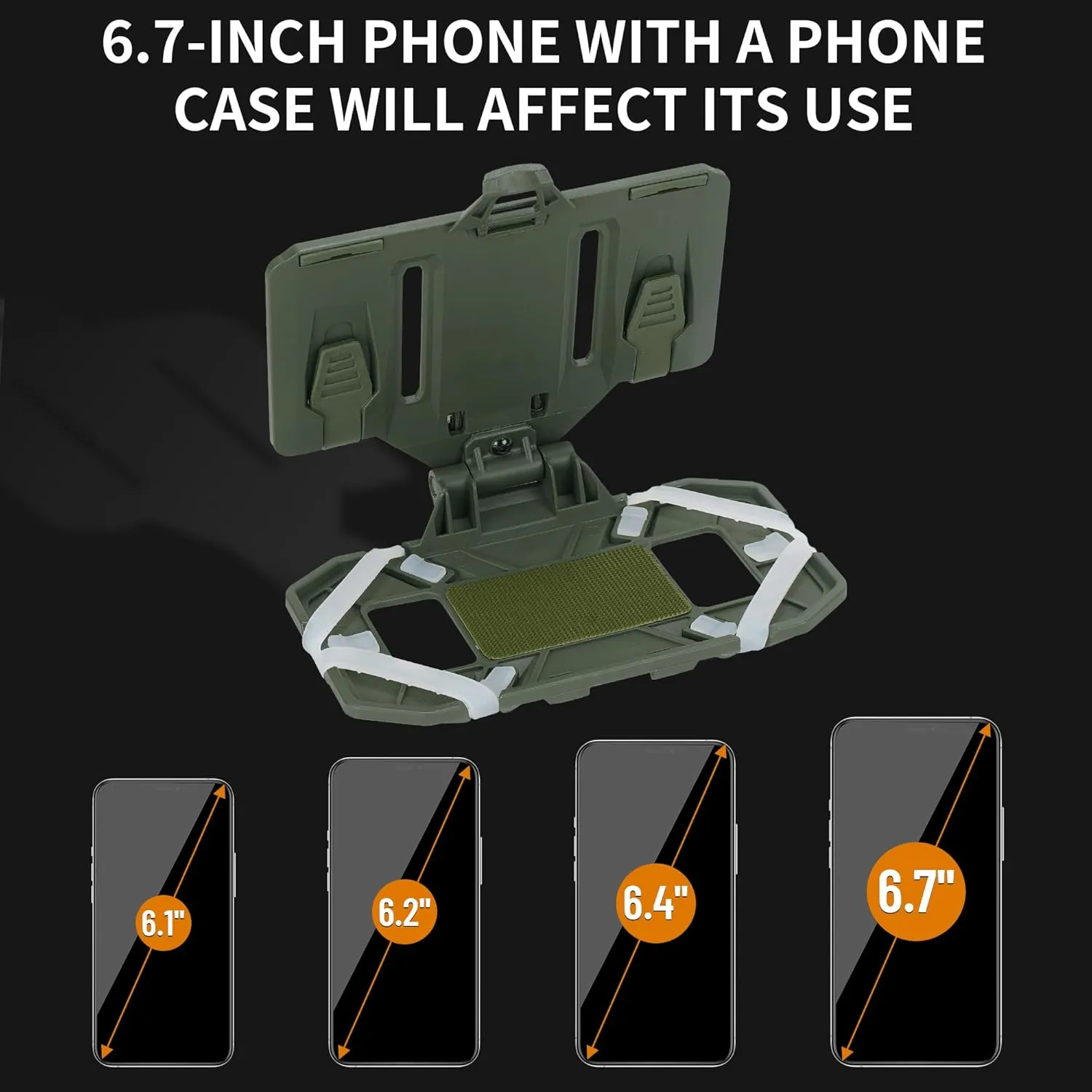 Tactical Molle Phone Holder for Plate Carrier Vest, Quick Release & Adjustable Phone Mount, Compatible with 4.7-6.7 inch Smart Phones, Durable Tactical Accessories for Outdoor Enthusiasts