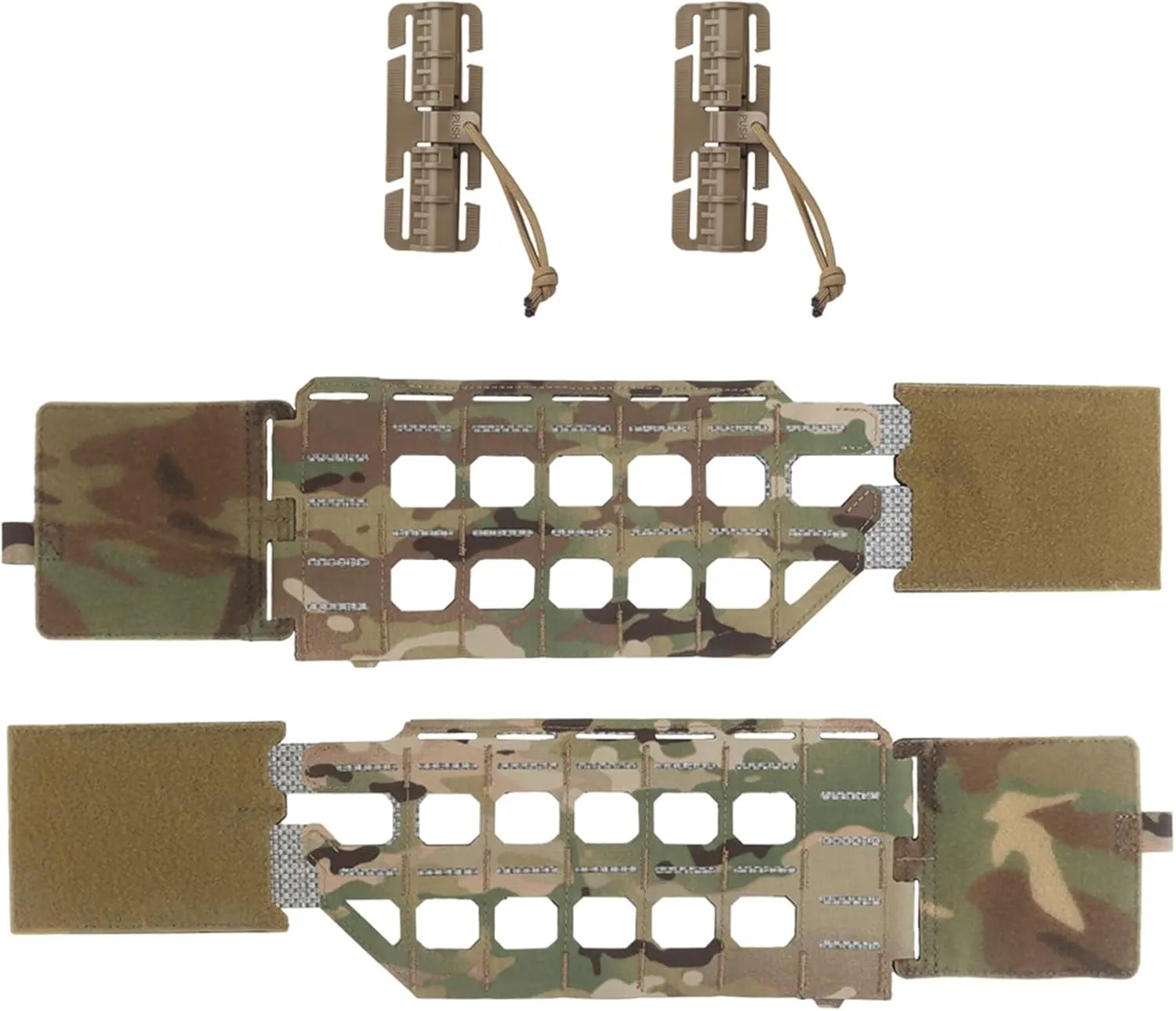 Tactical Multifunctional Plate Carrier Cummerbund, MOLLE Quick Release Elastic Cummerbund, Lightweight Camouflage Side Belt Set(CP)