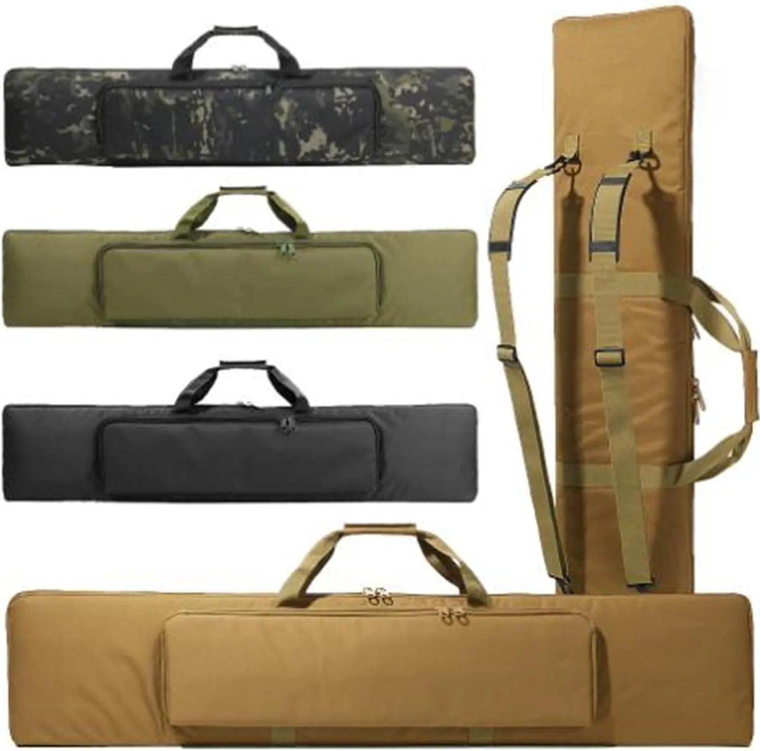 Tactical Rifle Gun Case, Soft Shotgun Carrying Range Bag, with Lockable Zipper and Backpack Strap, Rifle Backpack Rifle Bag Gun Case for Hunting and Shooting