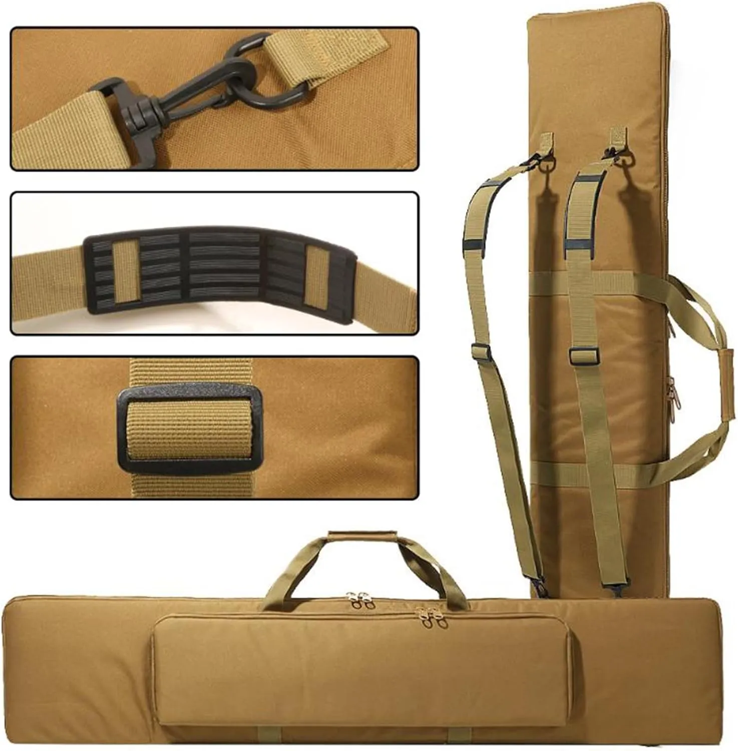 Tactical Rifle Gun Case, Soft Shotgun Carrying Range Bag, with Lockable Zipper and Backpack Strap, Rifle Backpack Rifle Bag Gun Case for Hunting and Shooting