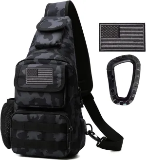 Tactical Shoulder Bag - 1000D Molle Military Backpack Outdoor Daypack Chest Pack(Black Z-M0CAI)