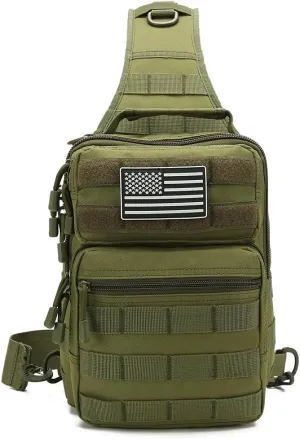 Tactical Sling Bag Backpack for Men Molle Shoulder Bag Pack Daypack Backpack for Hunting, Hiking, Traveling, Camping