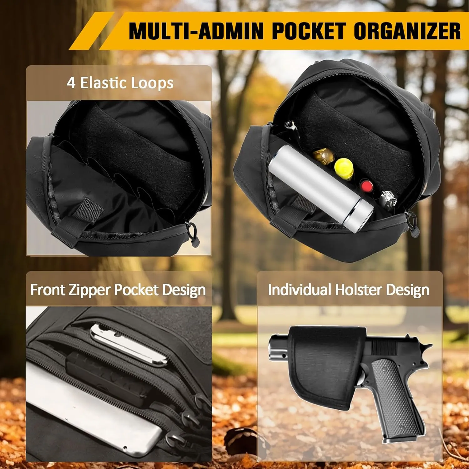 Tactical Sling Bag Concealed Carry Bag for Men, Small Tactical Crossbody Bags with CCW Holder EDC Military Shoulder Bags for Men - Black Camouflage