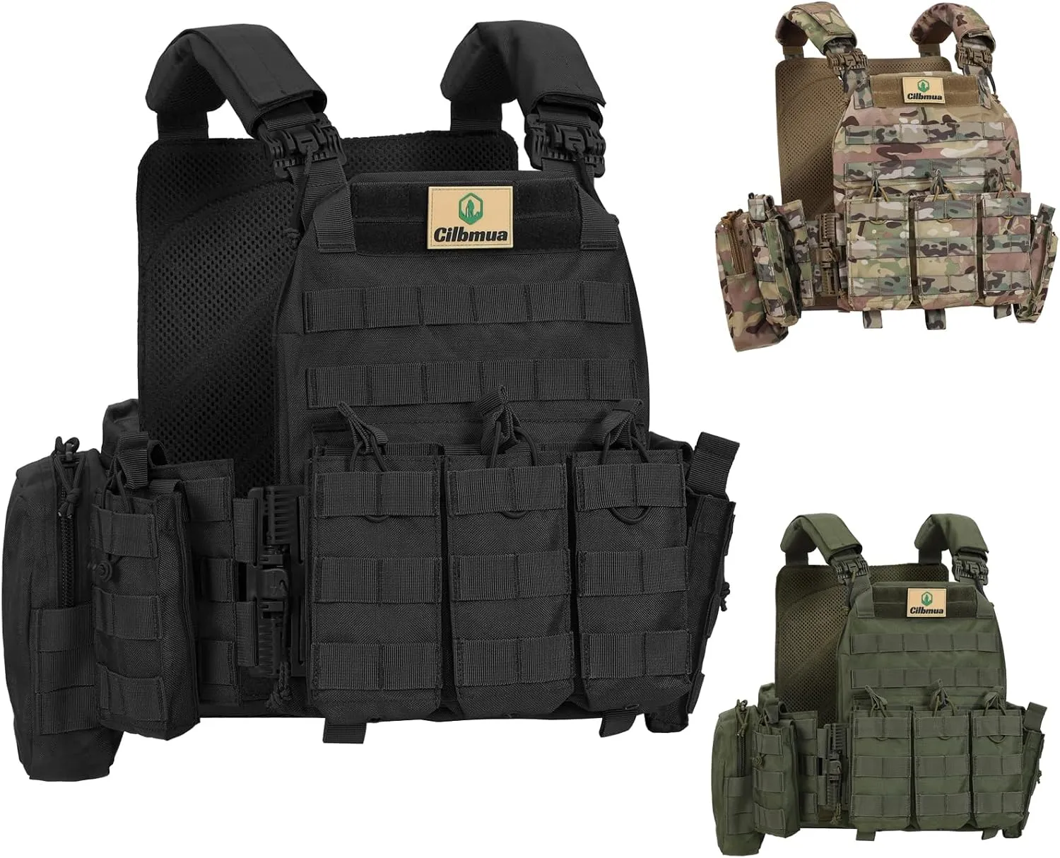 Tactical Vest Quick Release for Men Outdoor Molle Airsoft Vests Adjustable Breathable Weighted Gear for CS/Training